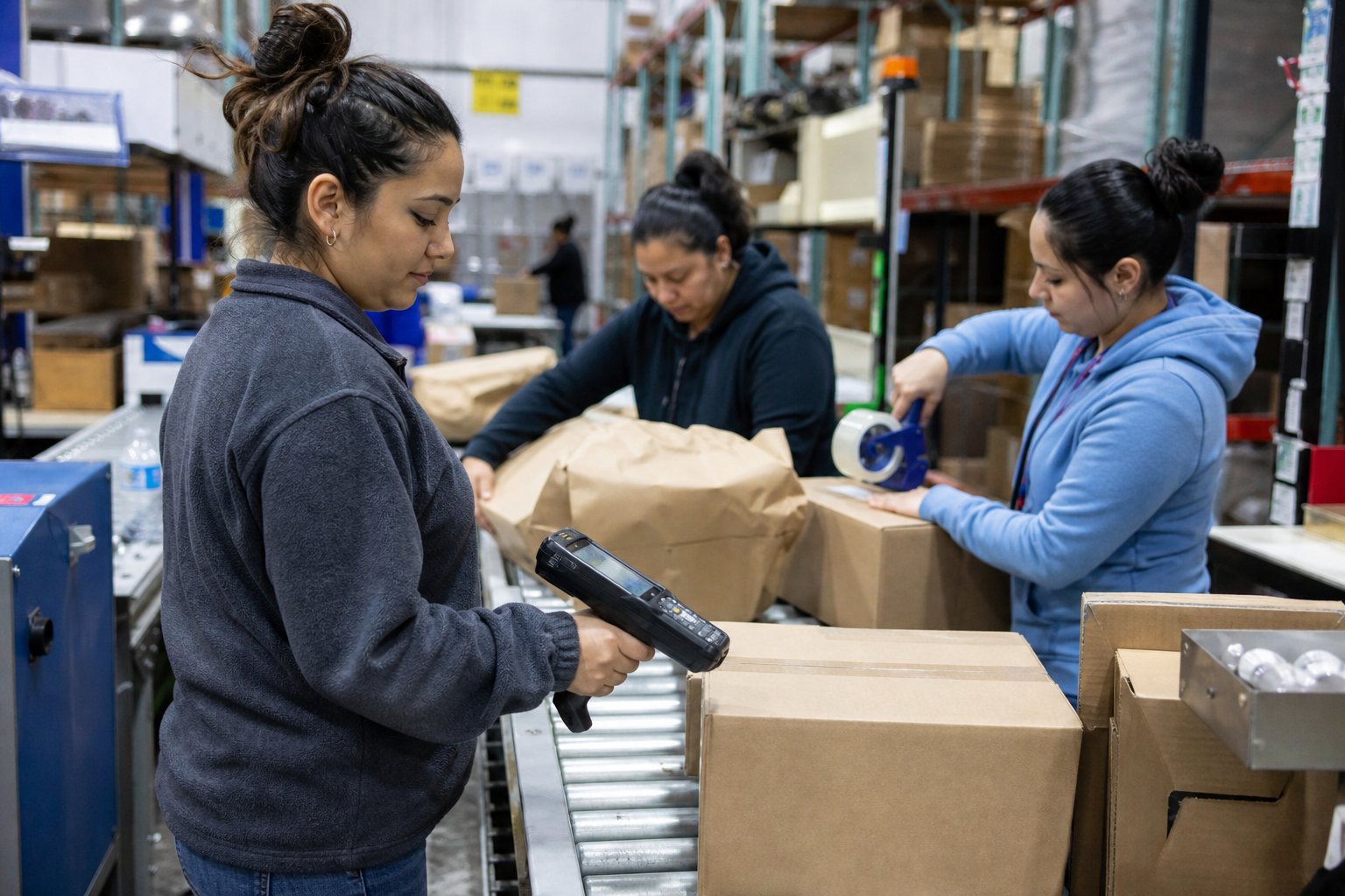 Warehouse coordinator managing fulfillment activity